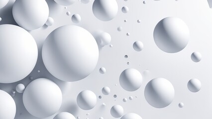 A collection of white spheres floating in a light background, creating a clean and modern aesthetic.