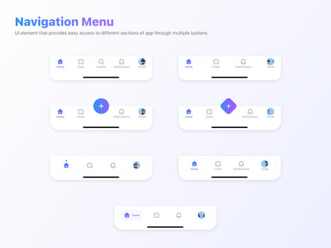 Navigation UI Template Design Mobile App