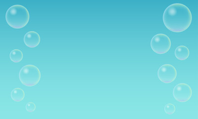 シャボン玉と青空の背景イラスト