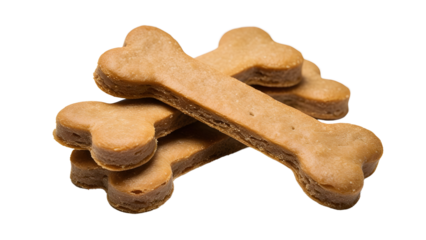 Dog bone shaped biscuits or dog treats isolated on transparent background PNG. Animal food png.