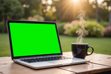laptop mockup green screen