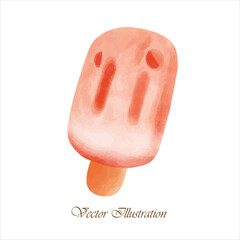 orange  hand draw watercolor. vector illustration