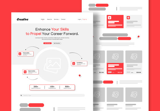 Wireframe Landing Page UX Layout