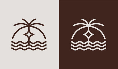 Palm Tree Logo Template. Universal creative premium symbol. Vector illustration. Creative Minimal design template. Symbol for Corporate Business Identity
