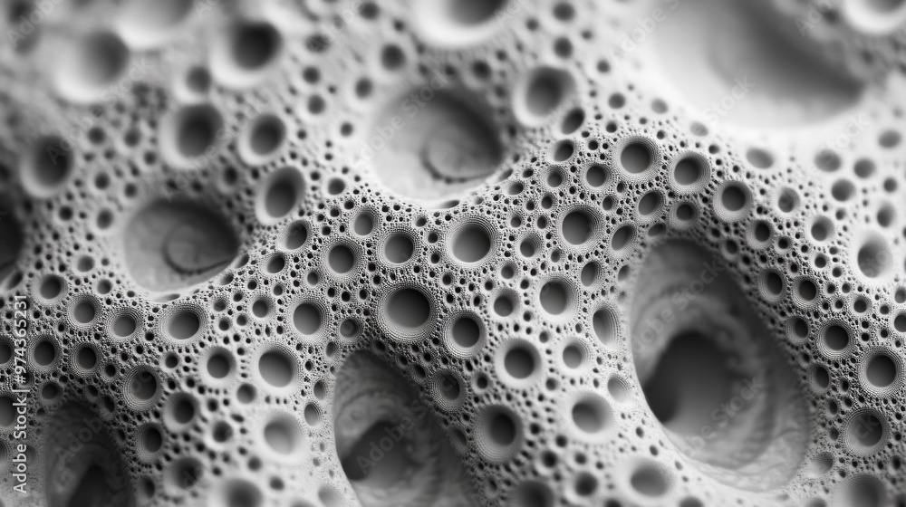 Poster exploring intricate fractal patterns generated by deep learning techniques in a high-fidelity design