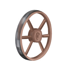 Obraz premium A wooden round wheel from an old cart. Autumn festivals, rustic-style celebrations. Farm work, harvesting in the fields. Yard and garden decoration. Isolated digital illustrations