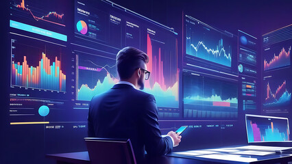 stock market graph on monitor