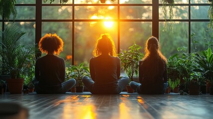 Wellness coach conducting a stress management seminar in a tranquil office setting.
