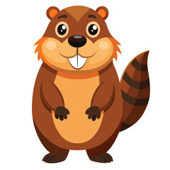 Print Handsome Beaver Clipart Vector Illustration of a Charming Beaver in a Detailed Artistic Design