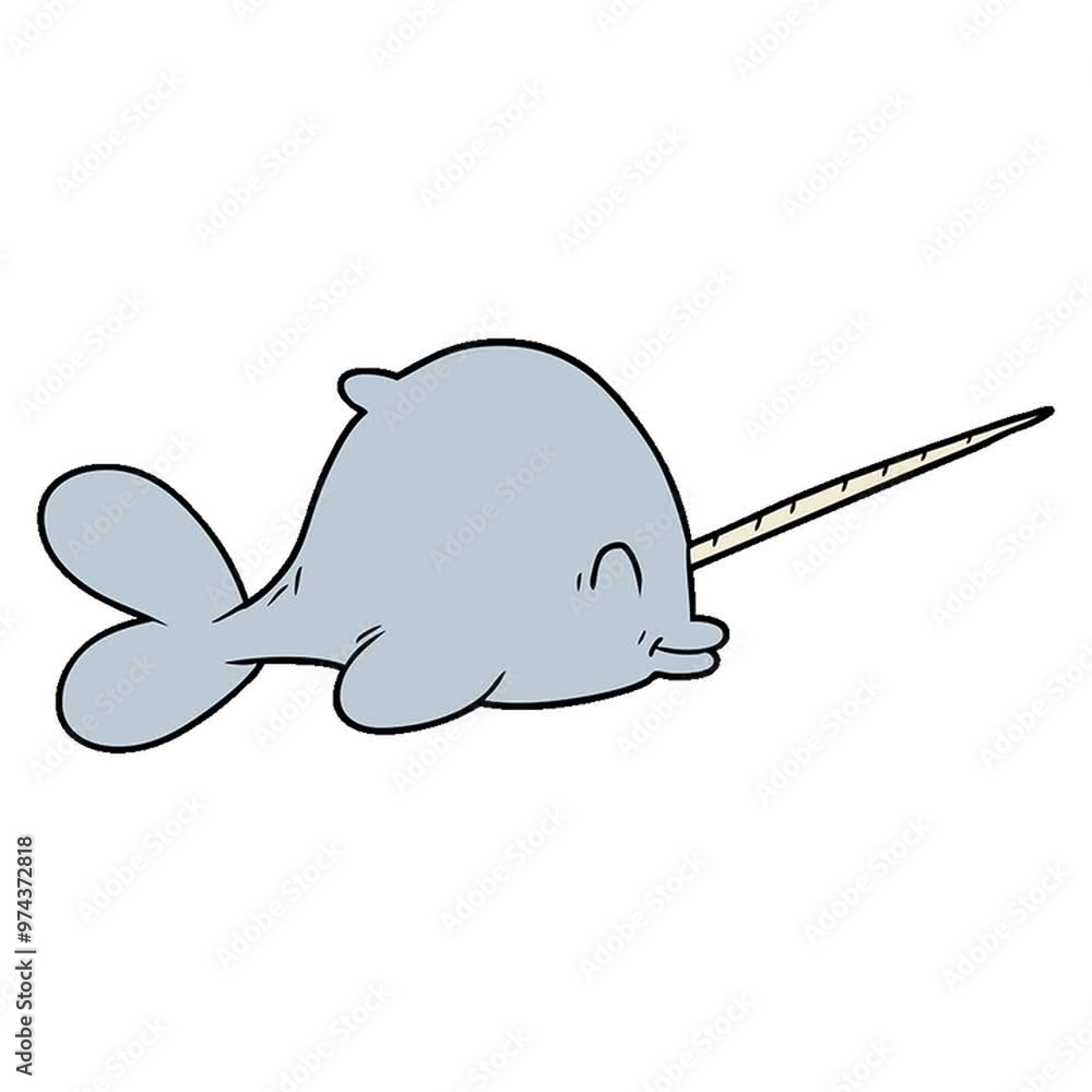 Canvas Prints cartoon narwhal