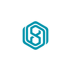 Hexagon Number 8 Eight Logo design vector template