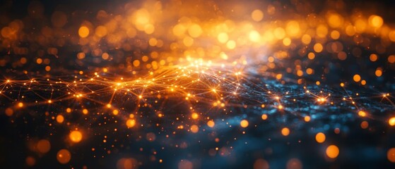 Obraz premium An intricate network diagram glowing with connectivity, representing the integration of diverse skills and mindsets leading to significant achievements