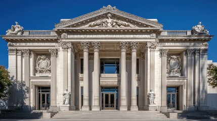 Fototapeta premium Grandiose Neoclassical Architecture: A Majestic Civic Building