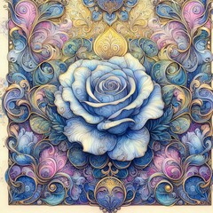 Floral seamless pattern with vintage rose swirl for wallpaper design