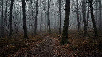Fototapeta premium a dark, atmospheric autumn landscape