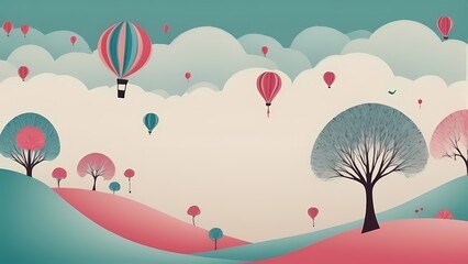 Illustration of cartoon season floral background design