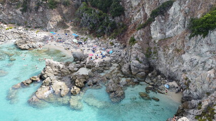 Vista aerea di una delle spiaggia di Tropea