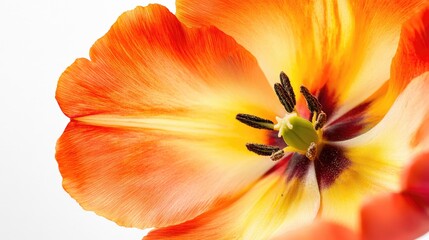 Favorite flower captured in stunning close-up detail, with vibrant hues and soft textures, set against a pure white background