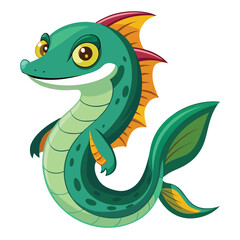 Obraz premium Print Handsome Eel Clipart Vector Illustration of a Graceful Underwater Creature for Unique and Creative Designs
