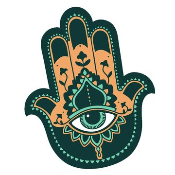 iconic tattoo style image of a hamza
