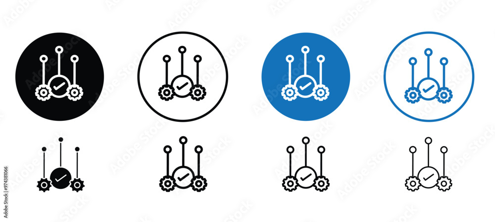 Poster automation and optimization icon, editable and reusable set of automation and optimization icons
