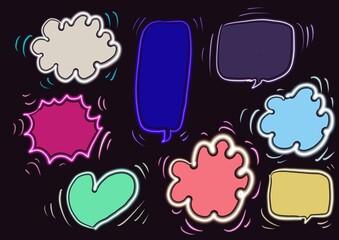 ネオン風の吹き出しのイラスト