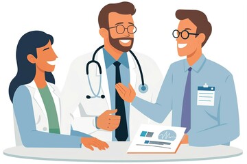 Fototapeta premium Medical Team Discussion Illustration