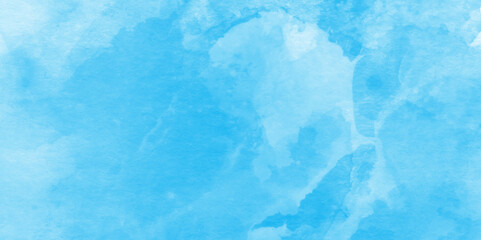 natural sky blue watercolor splash stroke background, Watercolor cloud texture,  Abstract blue watercolor paint on a surface, sea blue watercolor paper texture with watercolor splashes.