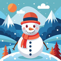 Christmas winter background with snow and blurred bokeh. Merry Christmas and happy new year greeting card with copy-space