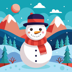 Christmas winter background with snow and blurred bokeh. Merry Christmas and happy new year greeting card with copy-space