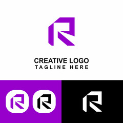 Custom R logo for products or trademarks.