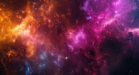 Obraz premium Vibrant Cosmic Explosion of Celestial Galaxies Colorful Nebulae and Twinkling Stars in the Boundless Universe