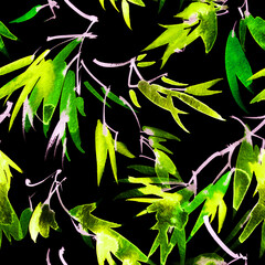 Neon watercolour leaves and flowers