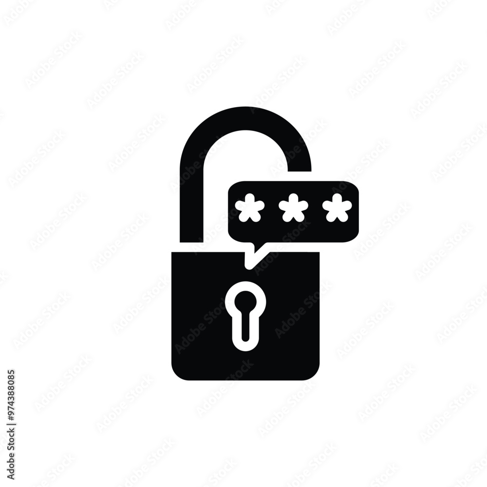 Poster pasword lock solid icon vector design good for web or mobile app