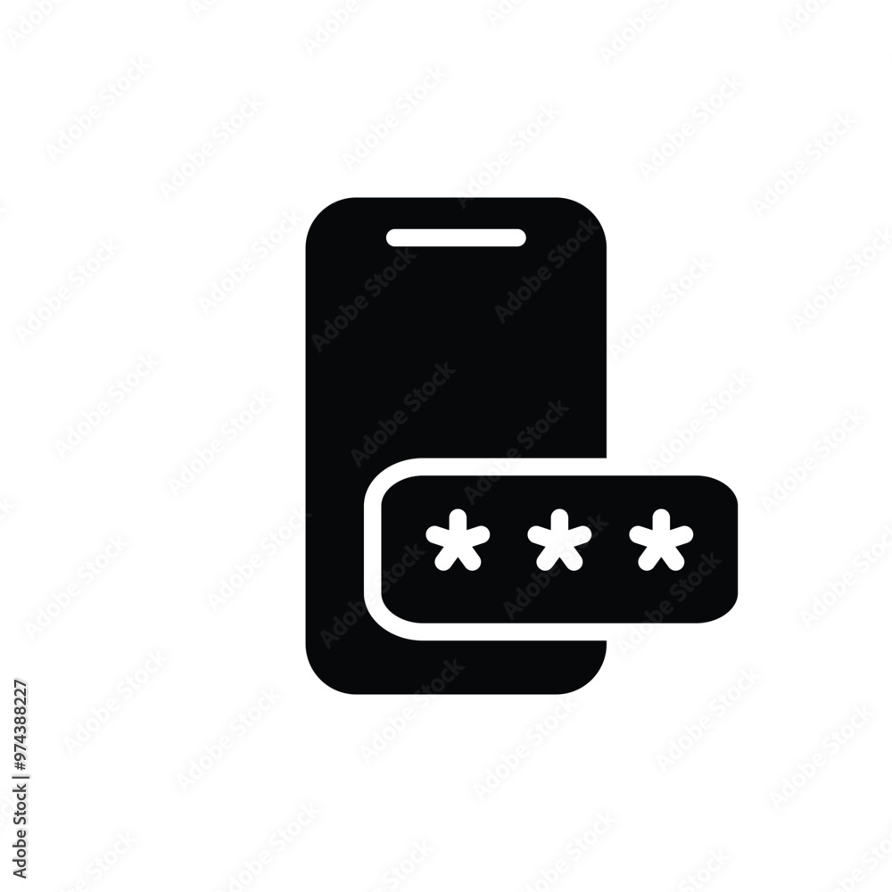 Poster pasword smartphone pretection solid icon vector design good for web or mobile app