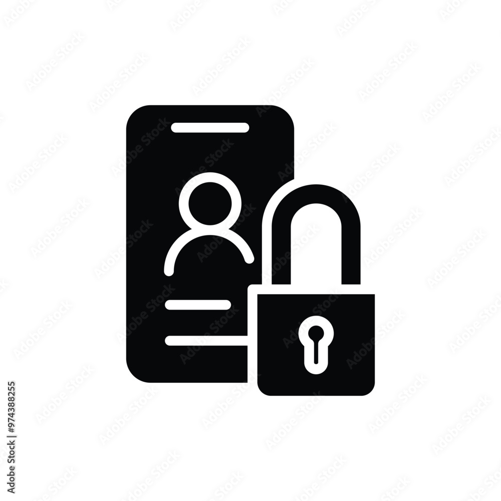 Aufkleber personal data protection solid icon vector design good for web or mobile app