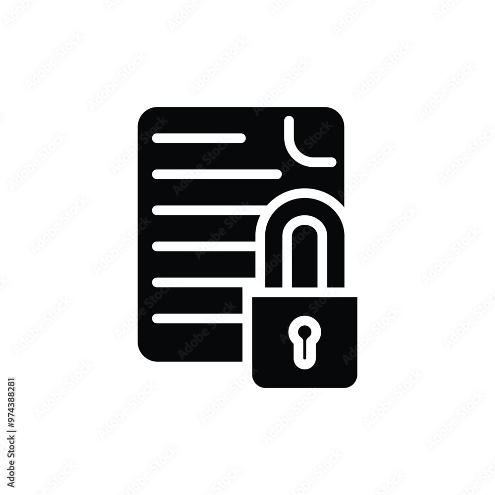 Poster document protection solid icon vector design good for web or mobile app
