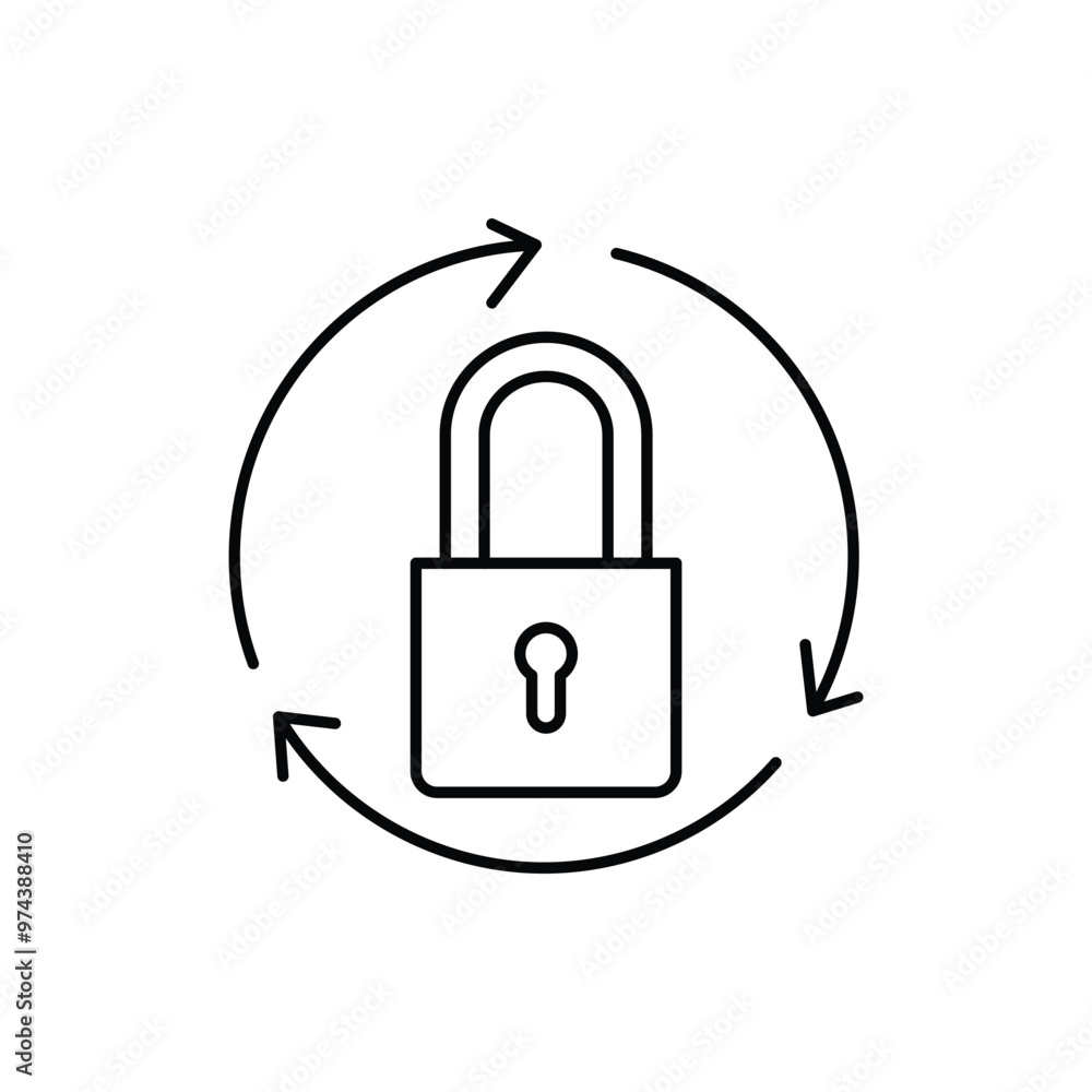 Poster psword reset thin outline icon vector design good for web or mobile app