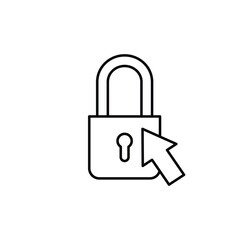 lockpad click thin outline icon vector design good for web or mobile app