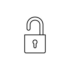 unlock lockpad thin outline icon vector design good for web or mobile app
