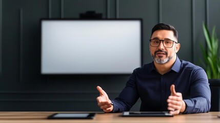 Remote meeting setup featuring a hybrid office meeting scenario