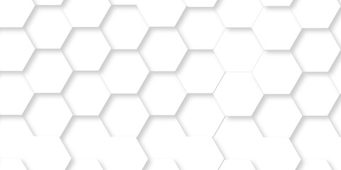 Vector abstract 3d white hexagon realistic mesh cell honeycomb texture. geometric white grid emboss hexagonal background. luxury emboss honeycomb white pattern shadow polygonal square web connection.