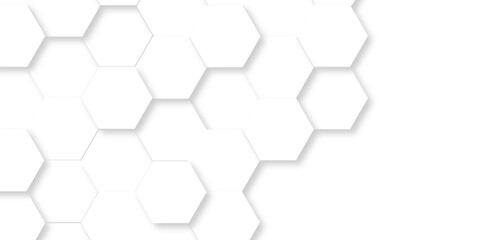 Vector abstract 3d white hexagon realistic mesh cell honeycomb texture. geometric white grid emboss hexagonal background. luxury emboss honeycomb white pattern shadow polygonal square web connection.