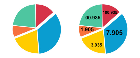 Strategy of diversified investment. Investor managing portfolio. Pie chart and candlestick charts.