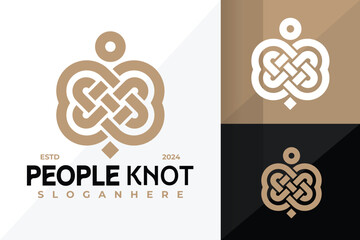 People Knot Love Logo Icon Vector Design. Creative simple logos designs illustration