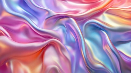 Obraz premium This is a detailed closeup image of a vibrant, colorful satin fabric