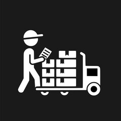 Stock control and inventory line icon. linear style sign for mobile sign, symbol, vector, art