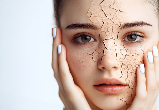 a woman's dry skin