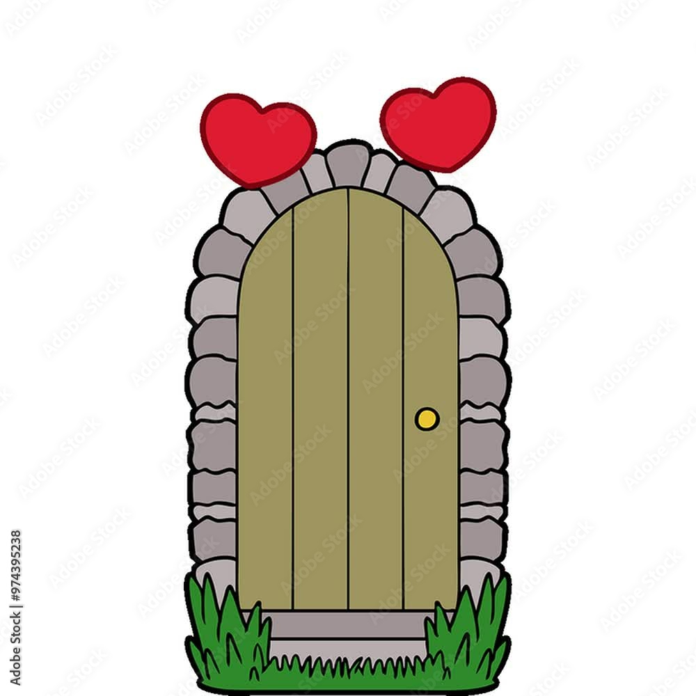 Sticker cartoon doorway