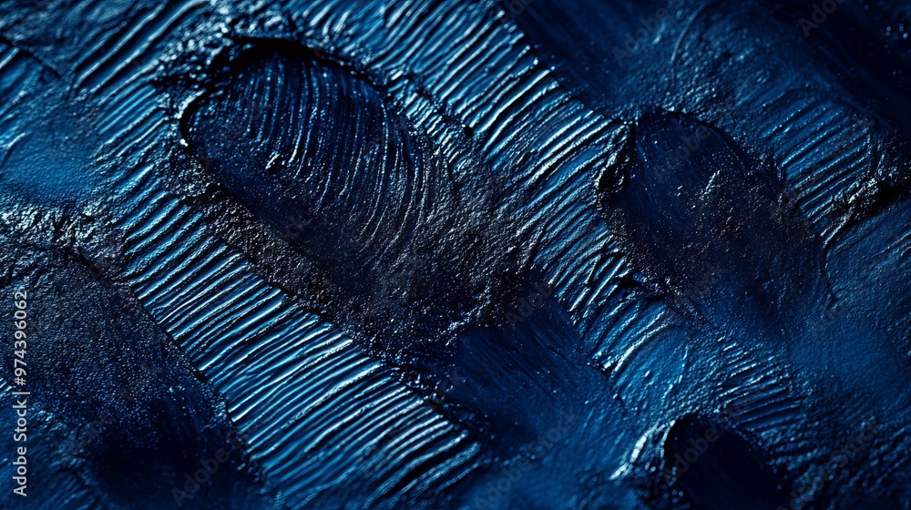 Poster dark blue fingerprints on background texture for design. macro photography display